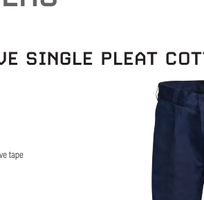 Reflective Single Pleat Cotton Drill Trouser